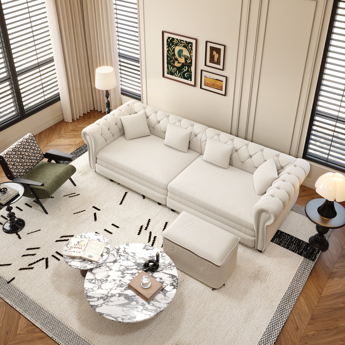 Chesterfield 3-in-1 Pull-Out Sofa Bed