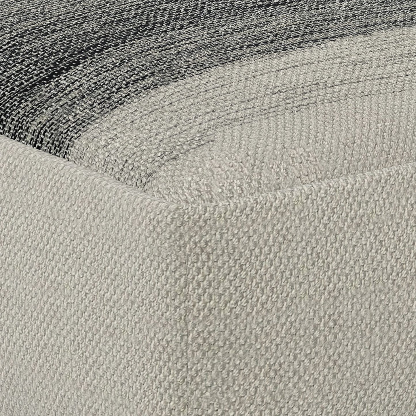 Sabella - Square Woven Outdoor / Indoor Pouf - Gray / White