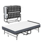 Twin Wide Folding Bed with Adjustable Headboard and Memory Foam Mattress