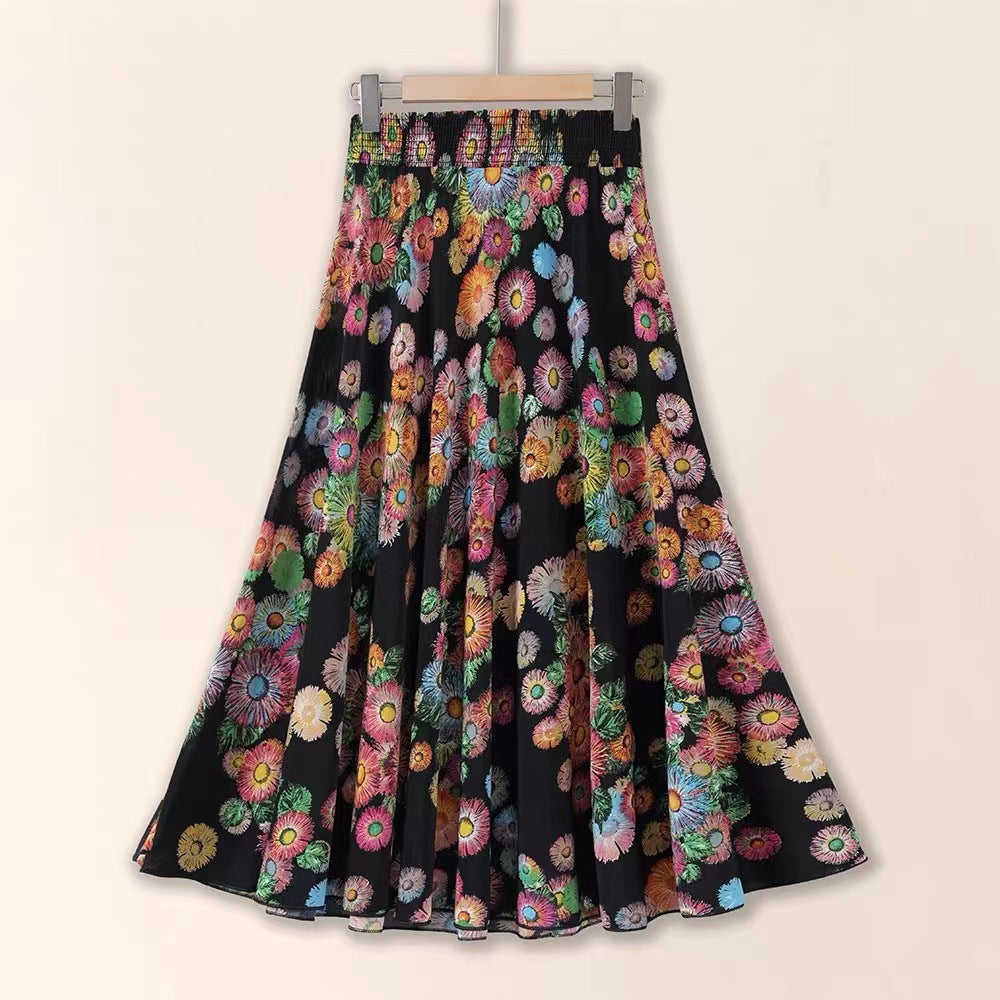 Slimming Pleated Floral Midi Dress