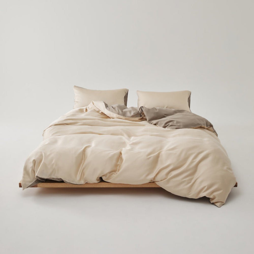 Adeline Pastel Silky Cooling TENCEL™ Bedding Set / White