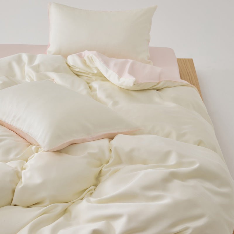 Adeline Pastel Silky Cooling TENCEL™ Bedding Set / White