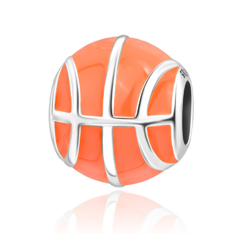 Sports-themed Volleyball And Basketball DIY Silver-plated Pendants