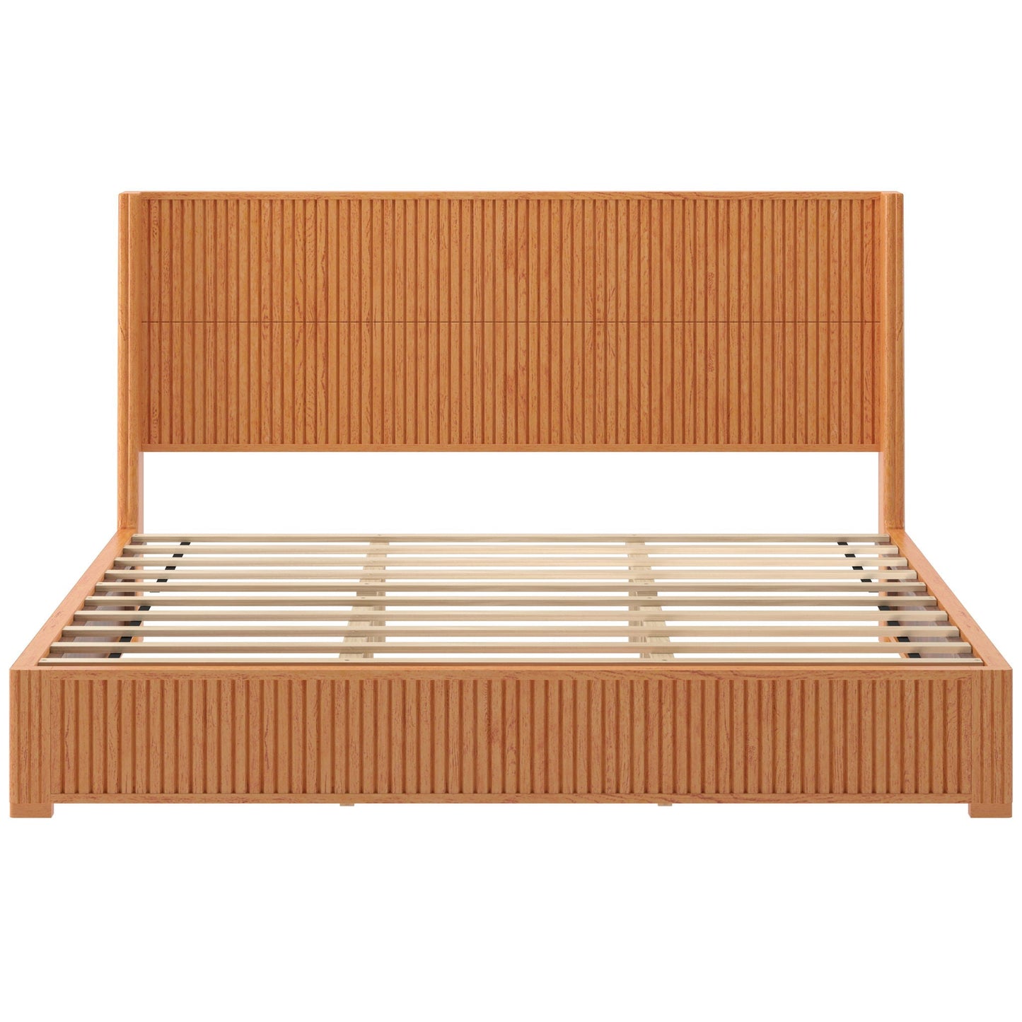 Platform Bed Frame With Headboard, Floor Standing Design