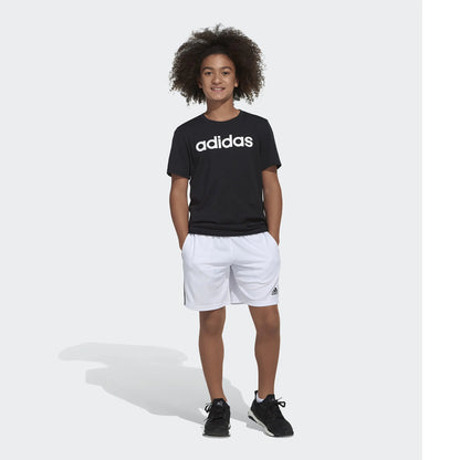 adidas boys Classic 3-stripes Shorts 7 White - # BOAA11610001