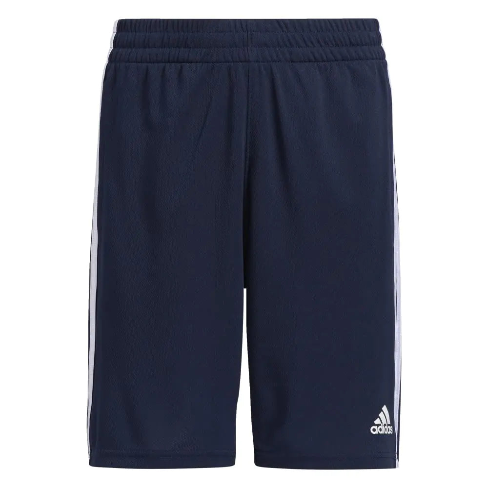 adidas boys Classic 3-stripes Shorts 7 White - # BOAA12610001