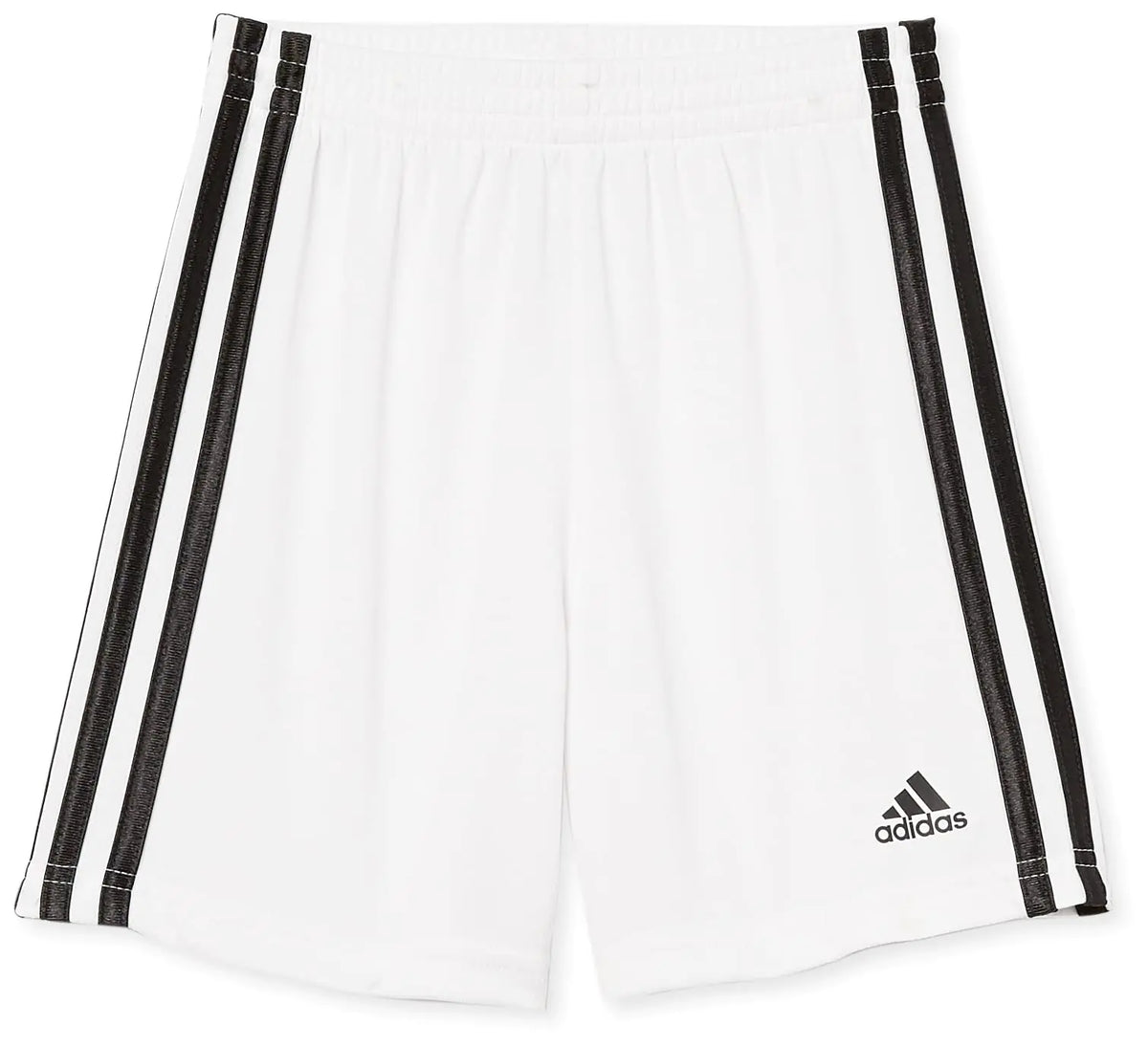 adidas boys Classic 3-stripes Shorts 7 White - # BOAA12610001