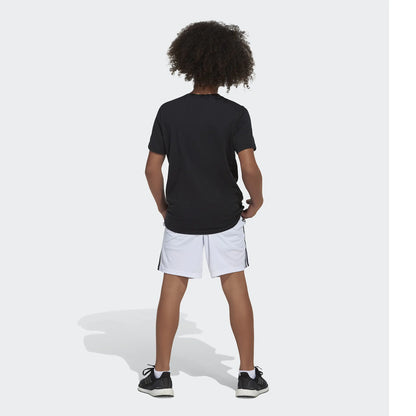 adidas boys Classic 3-stripes Shorts 7 White - # BOAA12610001