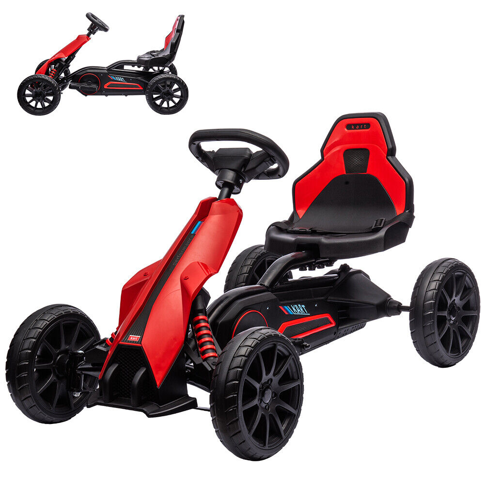 Adjustable Seat 4-Wheel Pedal Go Kart for Kids with Safety Belt