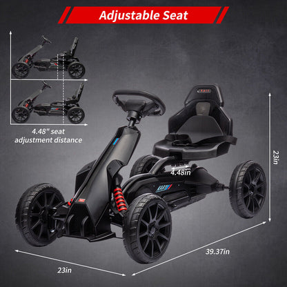 Adjustable Seat 4-Wheel Pedal Go Kart for Kids with Safety Belt