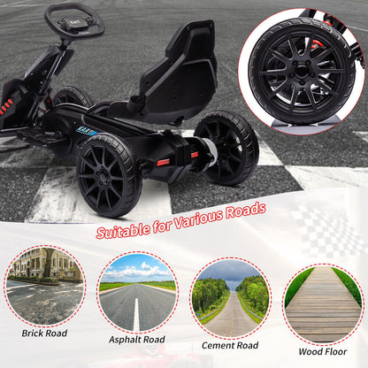 Adjustable Seat 4-Wheel Pedal Go Kart for Kids with Safety Belt