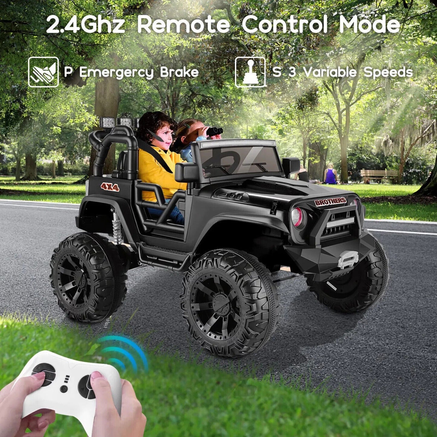 400W Electric Ride-On Truck for Kids with Remote Control and MP3 Player - Seats 2