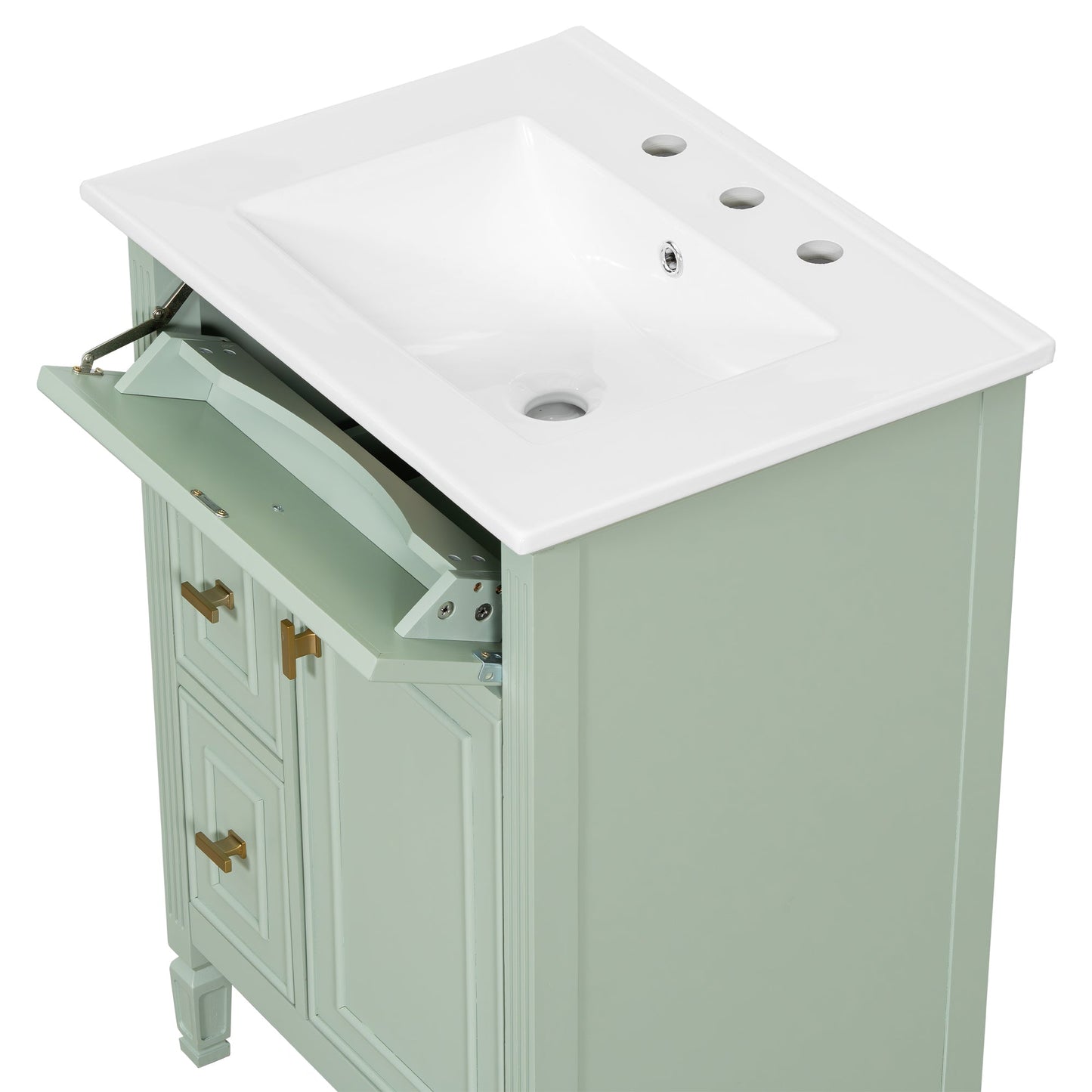 24-Inch Bathroom Vanity with Sink and Solid Wood Cabinet