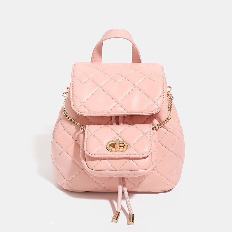 Womens Niche-Design Soft Chain Multi-Use Backpack