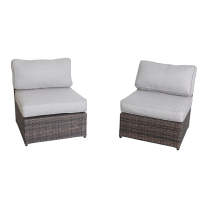 Wicker Outdoor Sectional With Weather Resistant Cushions And Table