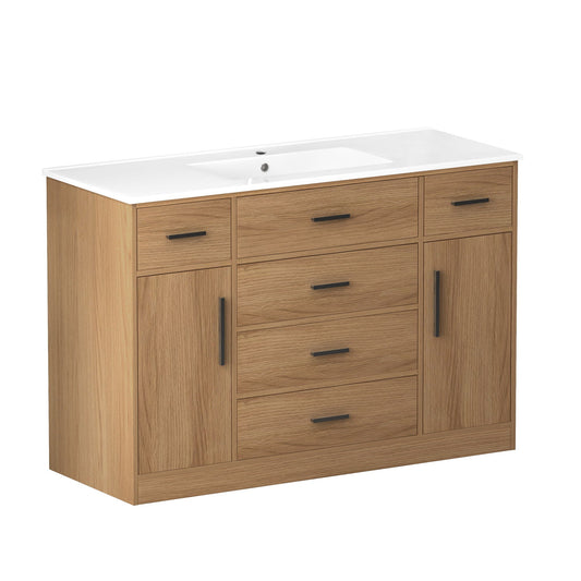 Bathroom Vanity With Abundant Storage 2 Soft Close Doors And 6 Drawers