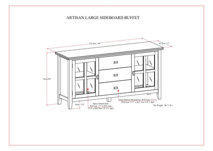 Artisan - Large Sideboard Buffet - Dark Chestnut Brown