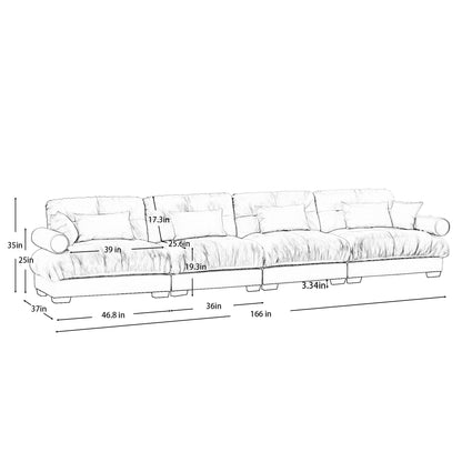 Super Comfort Oversized Modular Sectional Sofa, Deep Seat Convertible L Shaped Couch