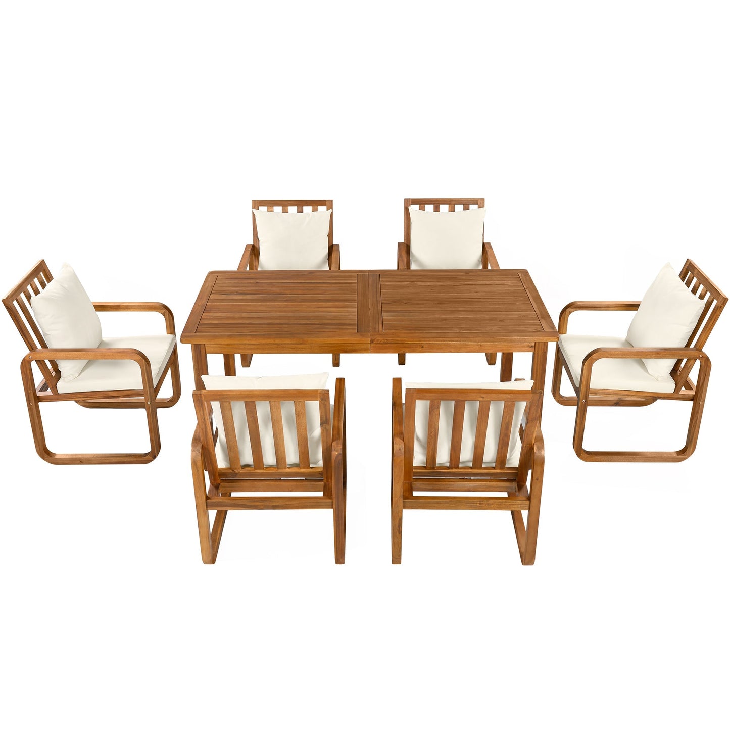 7 Pieces Patio Dining Set Outdoor Dining Table and Chairs
