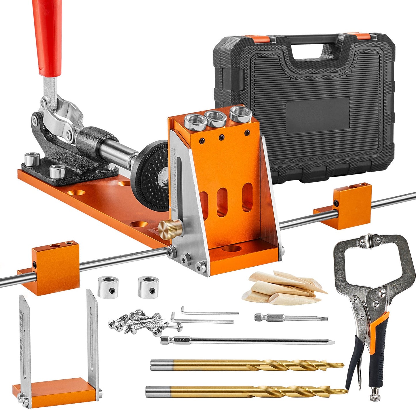 Pocket Hole Jig Kit, 34 Pcs with Adjustable Depth and C-Clamp