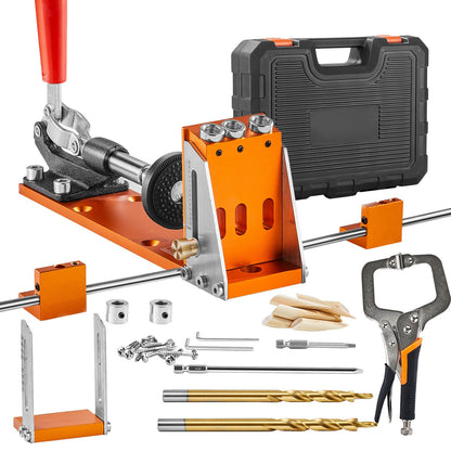 Pocket Hole Jig Kit, 34 Pcs with Adjustable Depth and C-Clamp