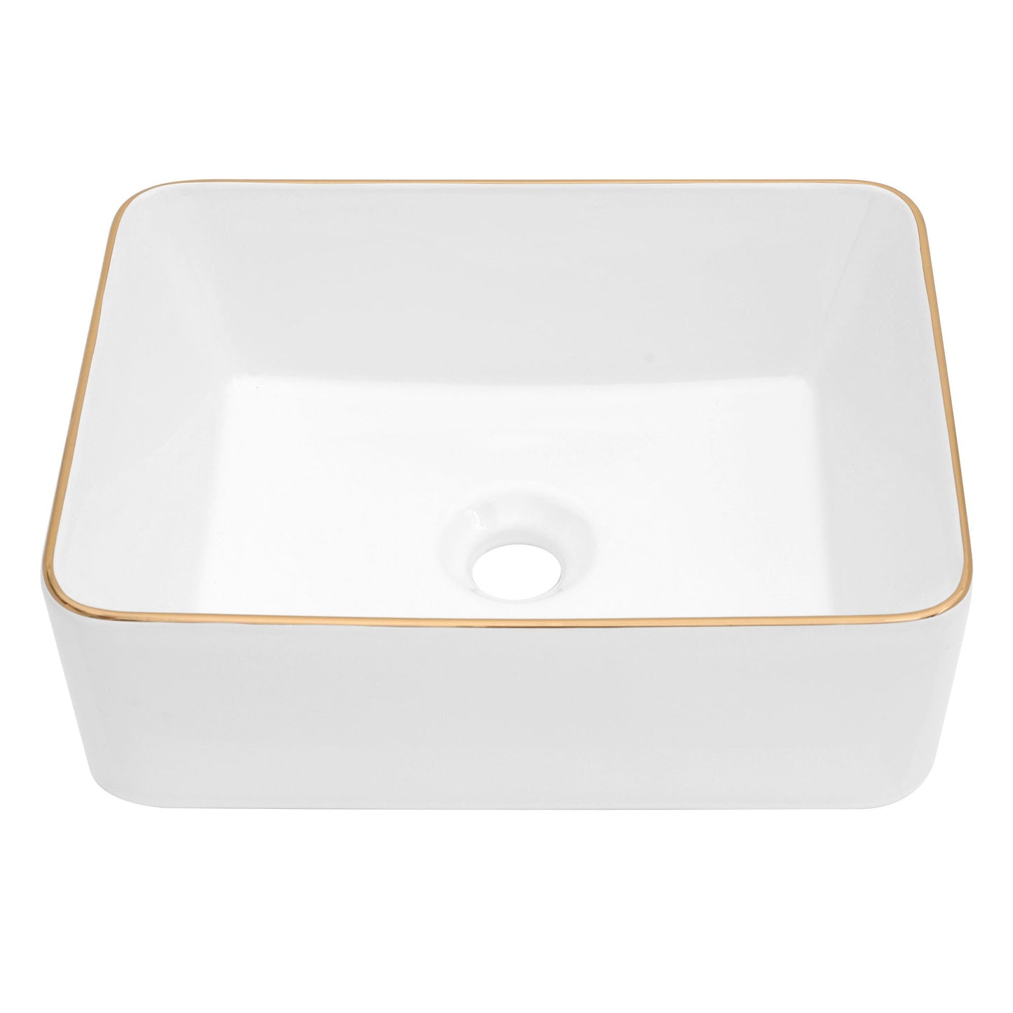 Modern European Style Ceramic Rectangular Vessel Bathroom Sink