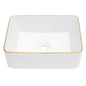 Modern European Style Ceramic Rectangular Vessel Bathroom Sink