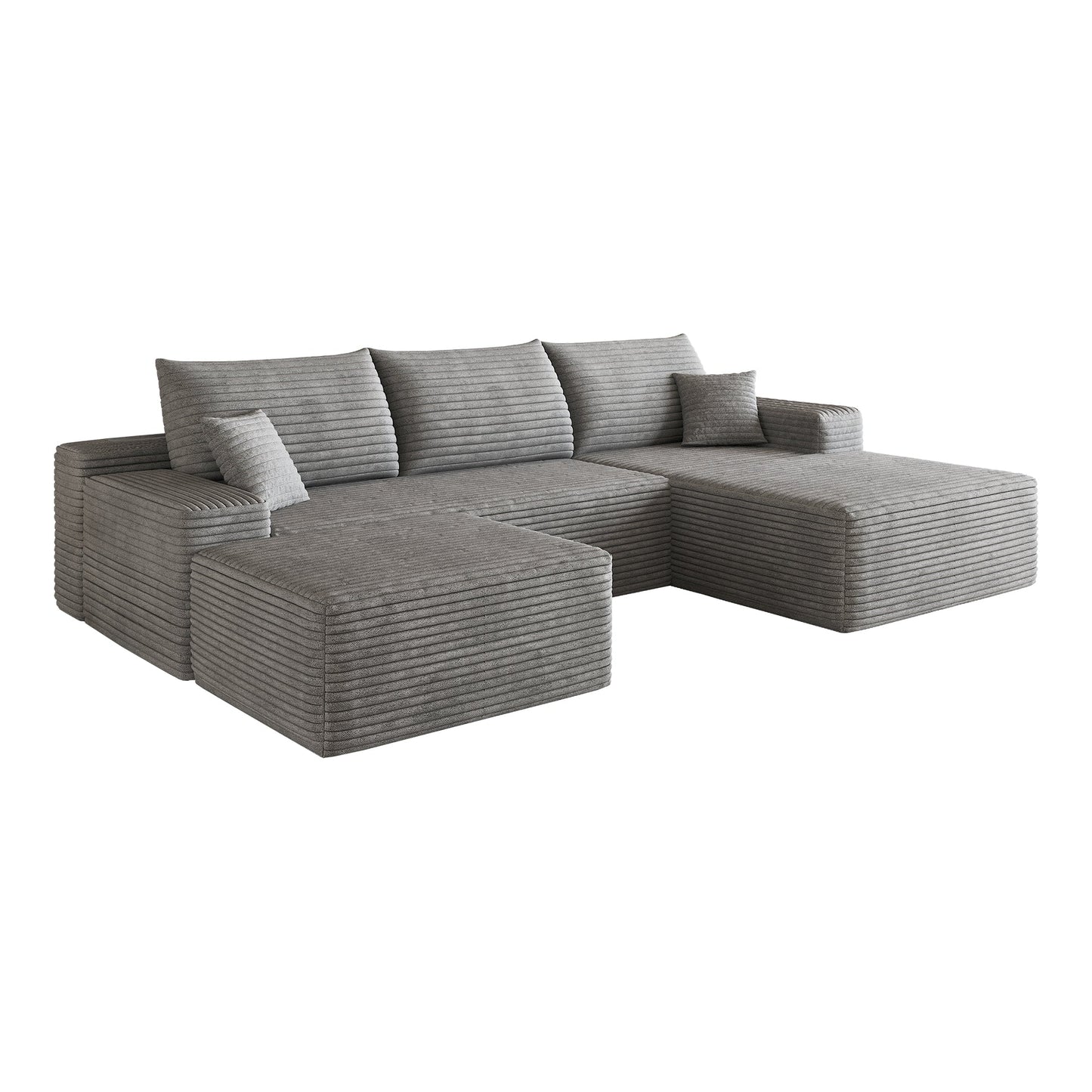 107" Cloud Sectional Sofa with 1 Ottoman