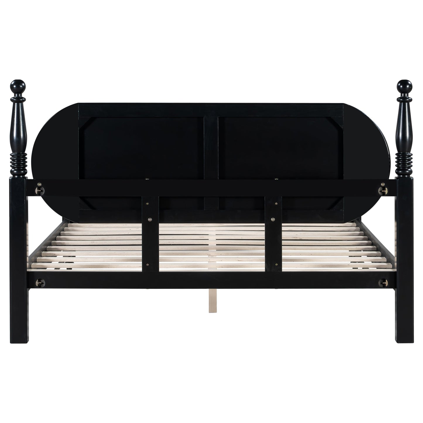 Queen Bed Frame, Solid Wood Platform with Slats