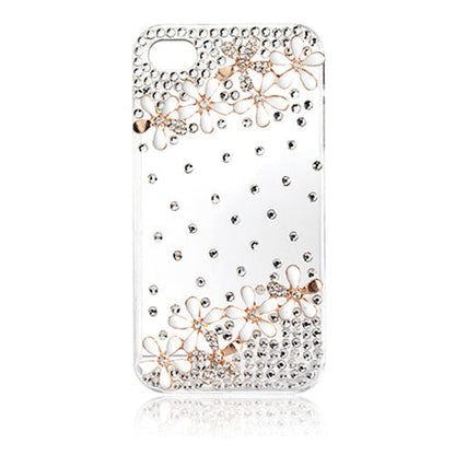Transparent Bling Flower Rhinestone Case for iPhone 4/4S