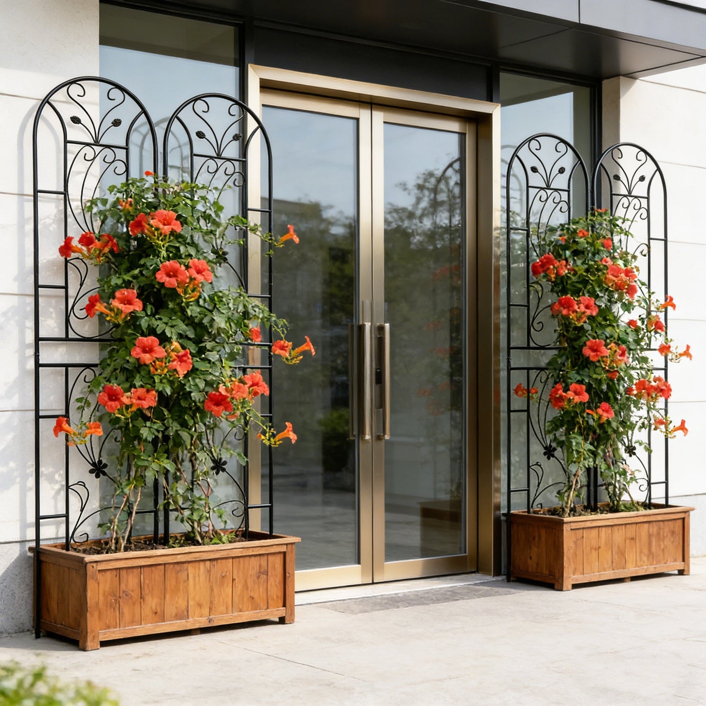 4 Pack Metal Garden Trellis 86.7'' x 19.7'' Rustproof Black