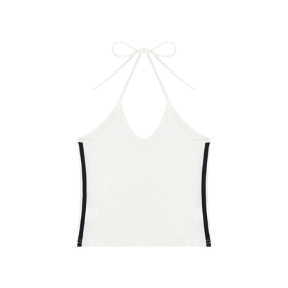 Loki & Ivy Women's Color Block Halter Crop Tank Top