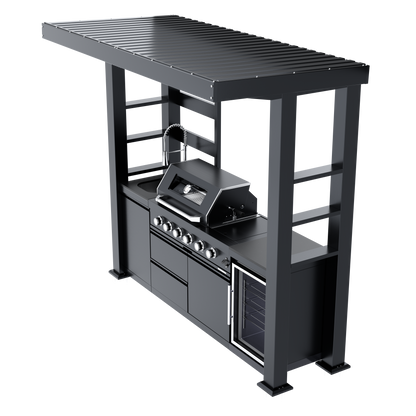 97-Inch 4-Burner Deluxe Stainless Steel Gas Outdoor Kitchen Grill