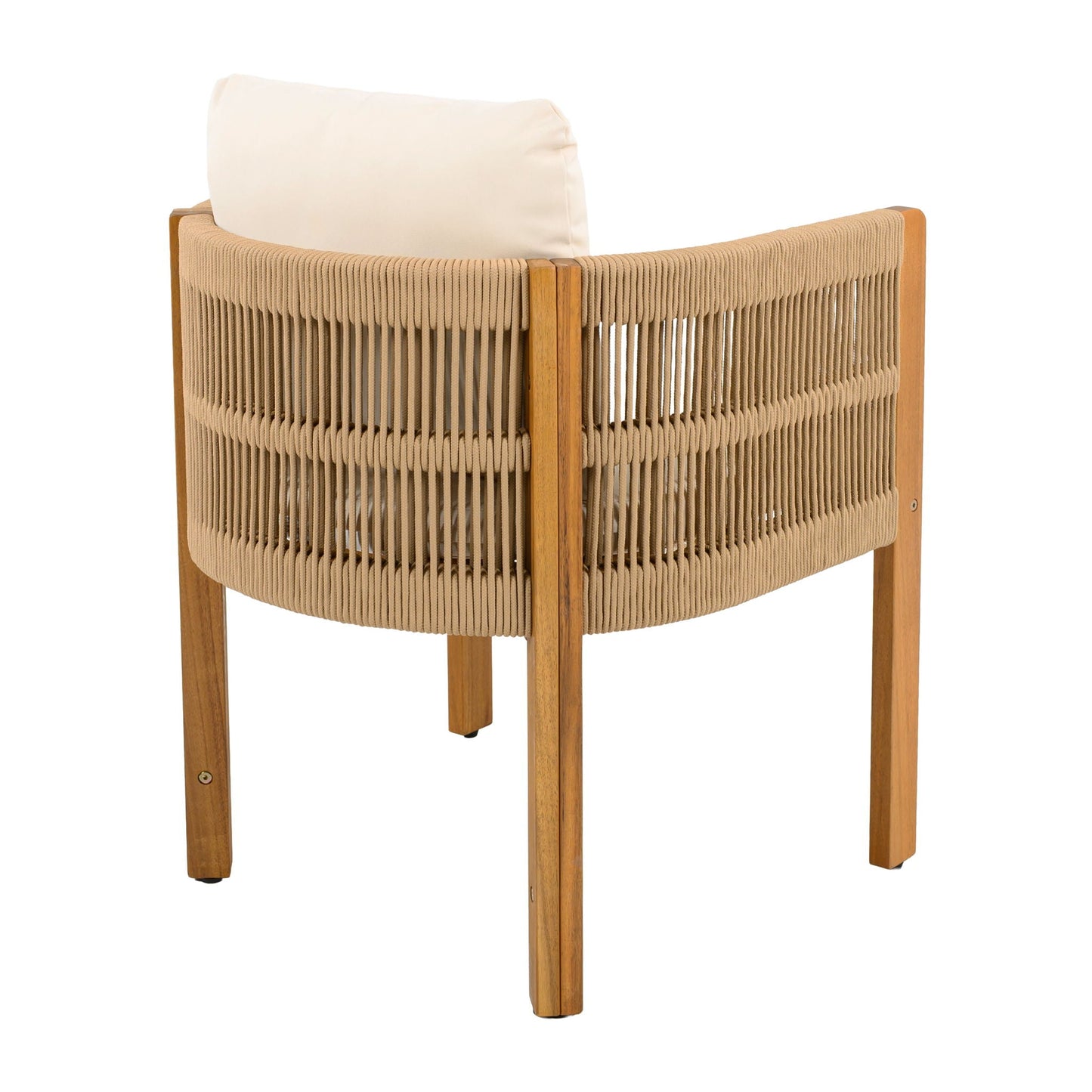 7 Piece Outdoor Dining Set With Table And Chairs - Beige / Brown