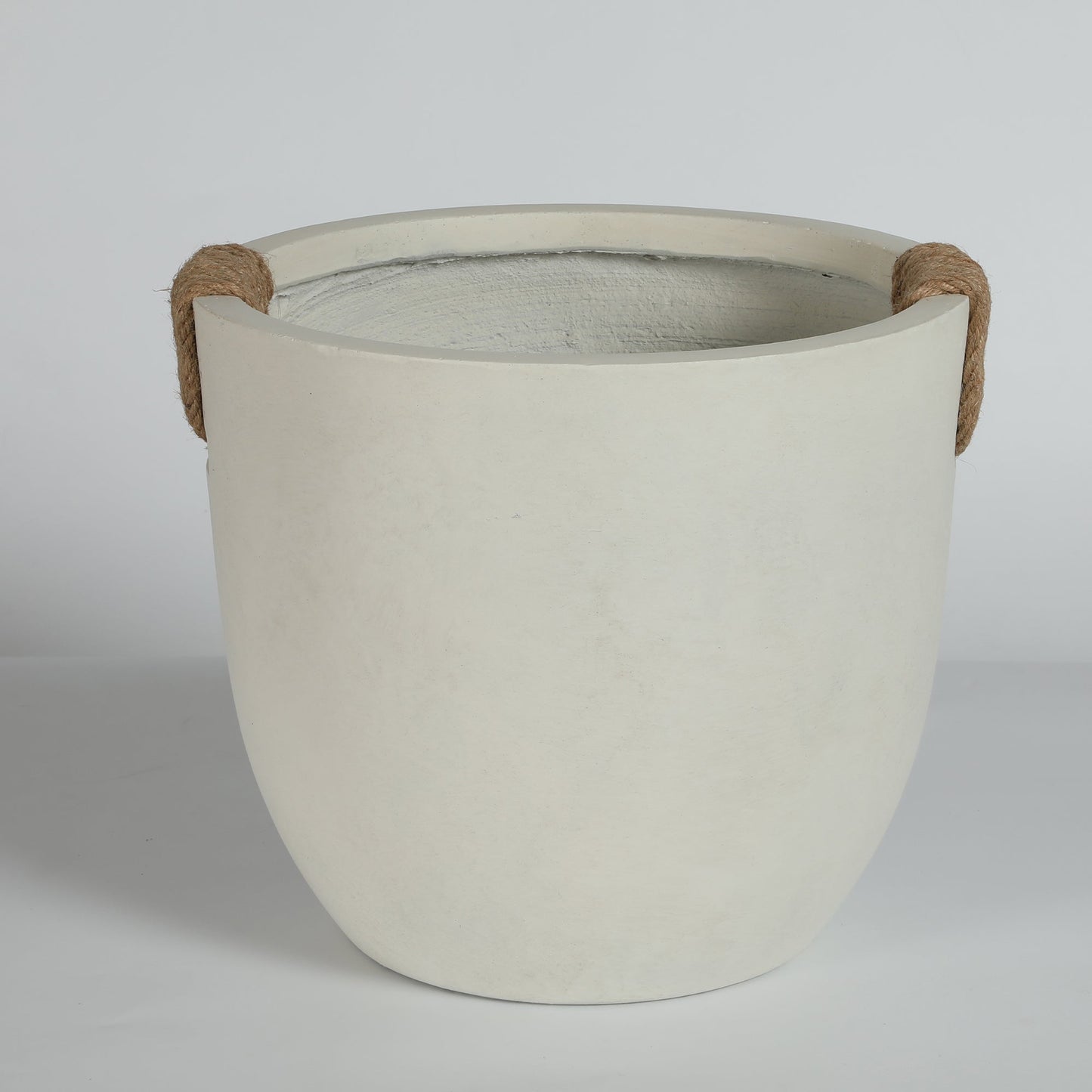 Round Concrete Planter Set of 2, Large Handmade Off White Pots