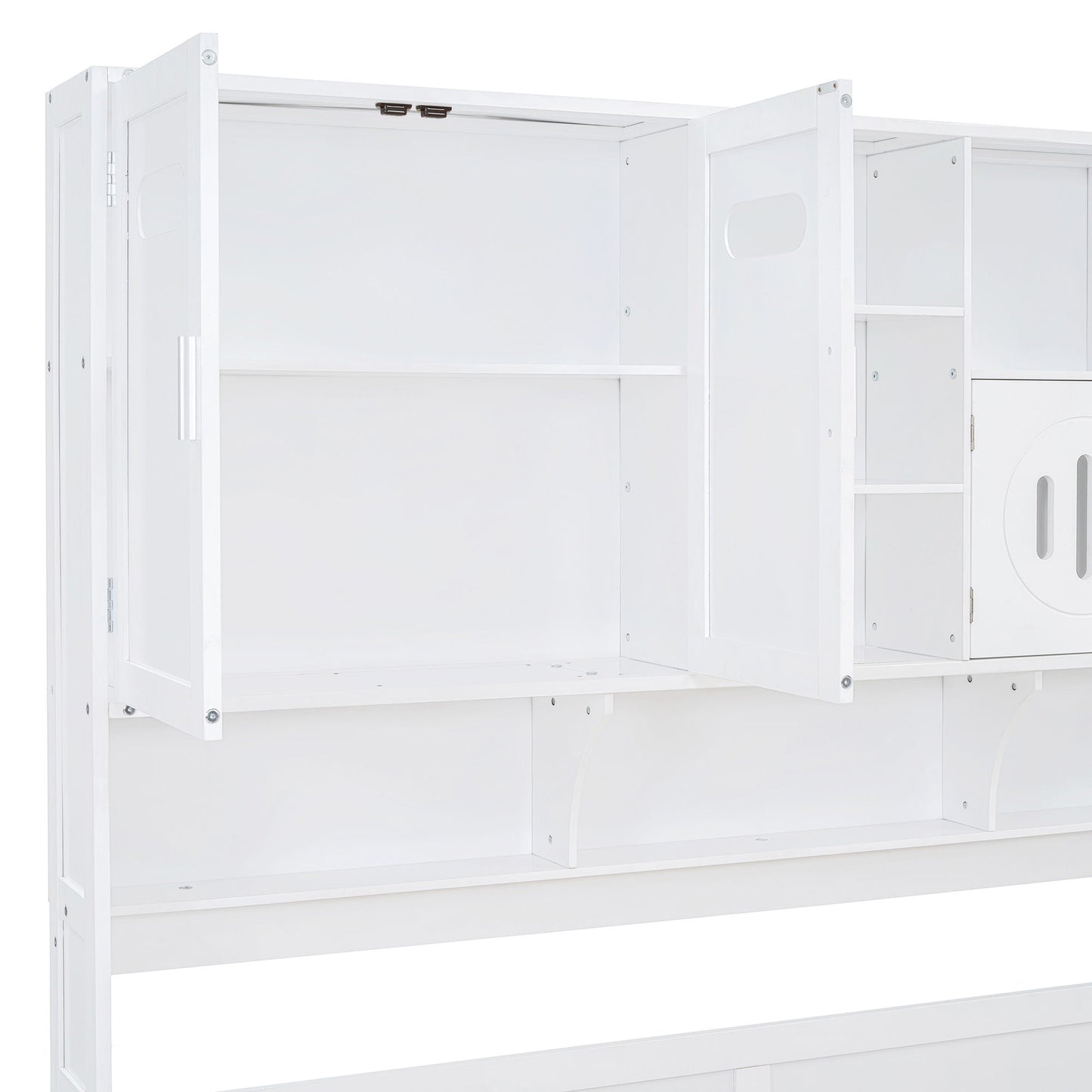 Daybed With All-In-One Cabinet And Shelf