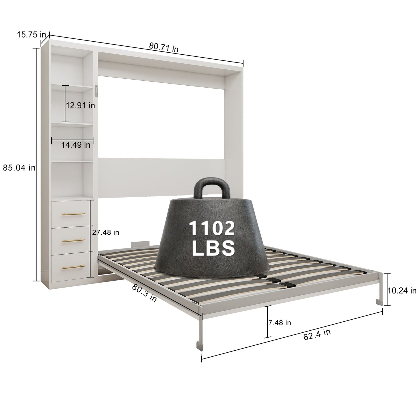 Folding Vertical Murphy Wall Bed