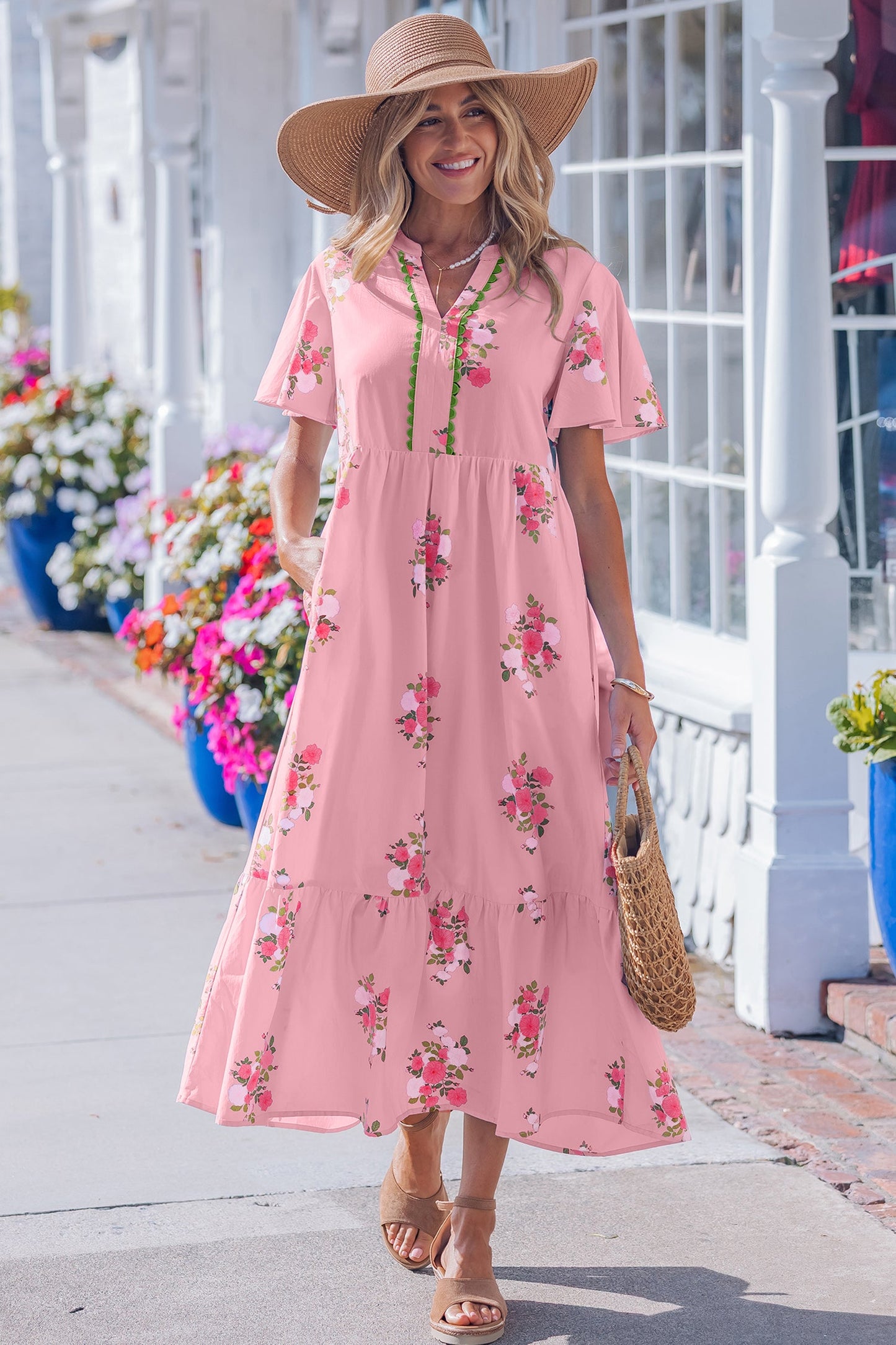 Alena Floral Print Maxi Dress