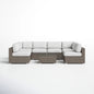 Seating Set With Cushions Handcrafted Wicker Design
