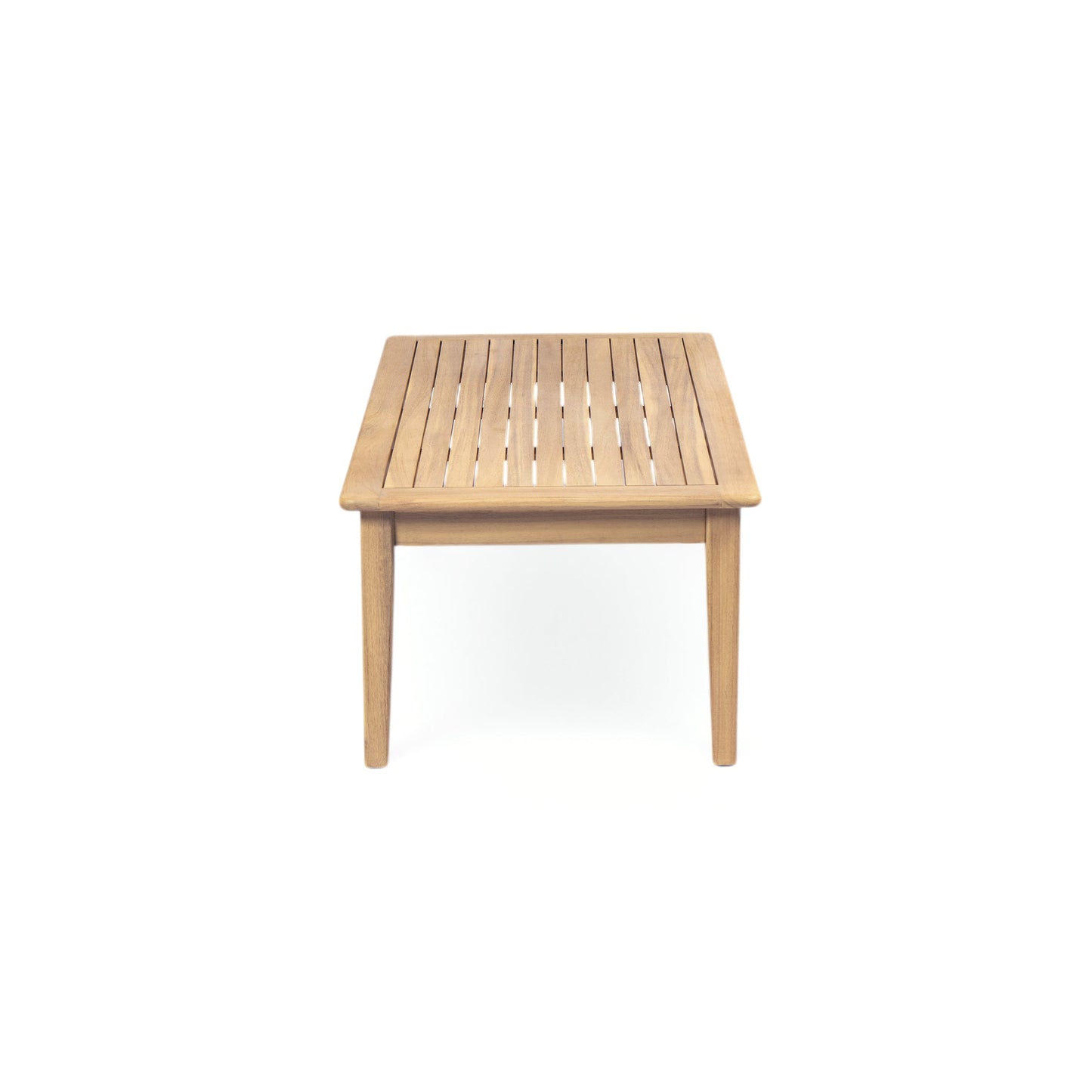 Outdoor Acacia Wood Loveseat with Coffee Table, Light Teak Frame