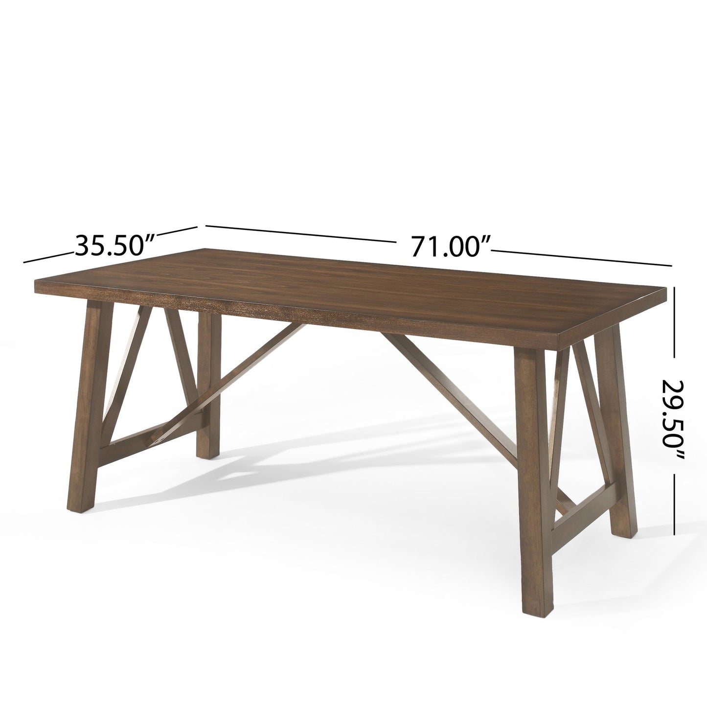 Farmhouse Style Dining Table With Wood-Like Top