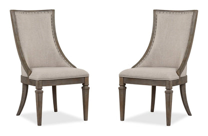 Lancaster - Dining Arm Chair With Upholstered Seat & Back (Set of 2) - Dovetail Gray