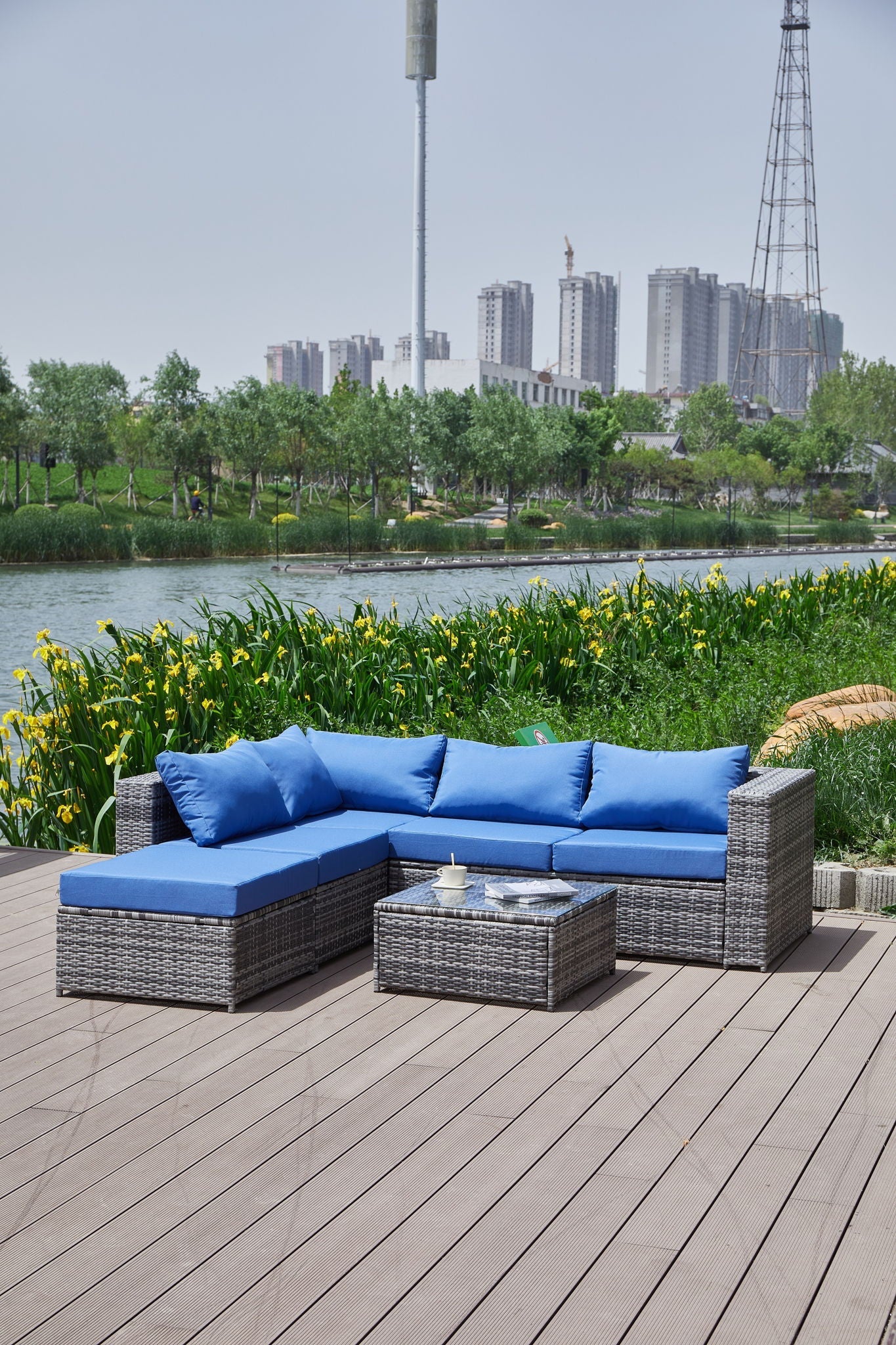 Patio Sofa With Cushions
