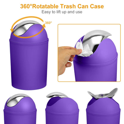 Bathroom Accessories Set 6 Pcs Bathroom Set Ensemble Complete Soap Dispenser Toothbrush Holder Tumbler Soap Dish Toilet Cleaning Brush Trash Can