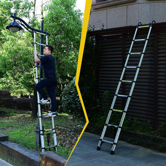8.5FT Telescopic Ladder - Aluminum Alloy Multi-Purpose Ladder