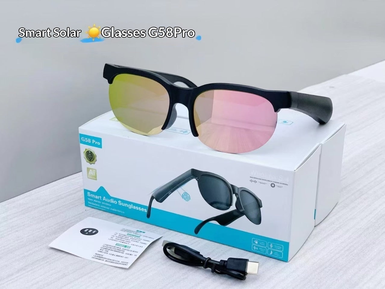 AI-Powered Bluetooth Earphone Glasses for Smart Translation and Clear Communication