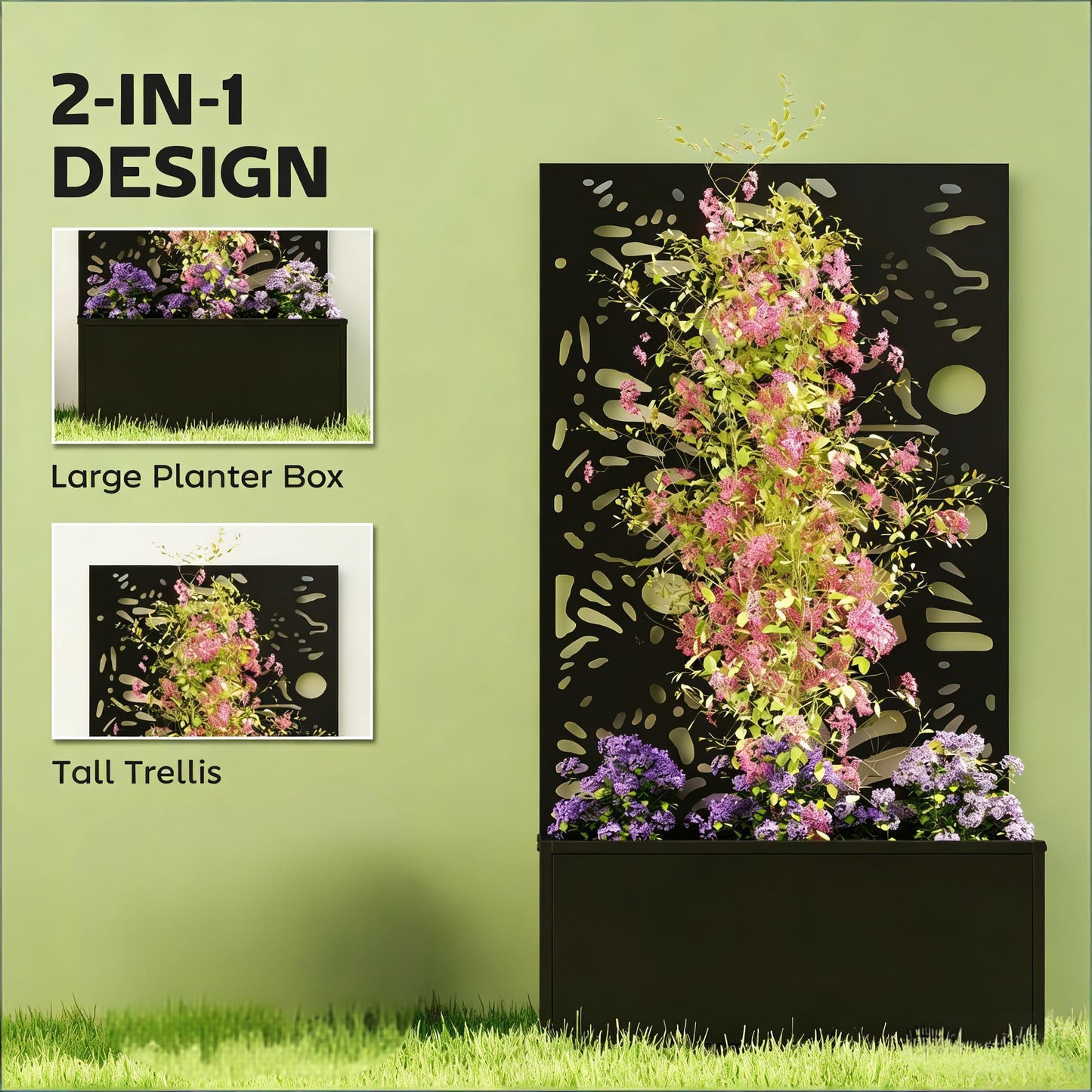 Stylish Plant Bed, Freestanding or Wall Mounted Plant Bed