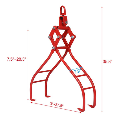 Heavy-Duty 4 Claw Timber Log Lifting Tongs Grabber