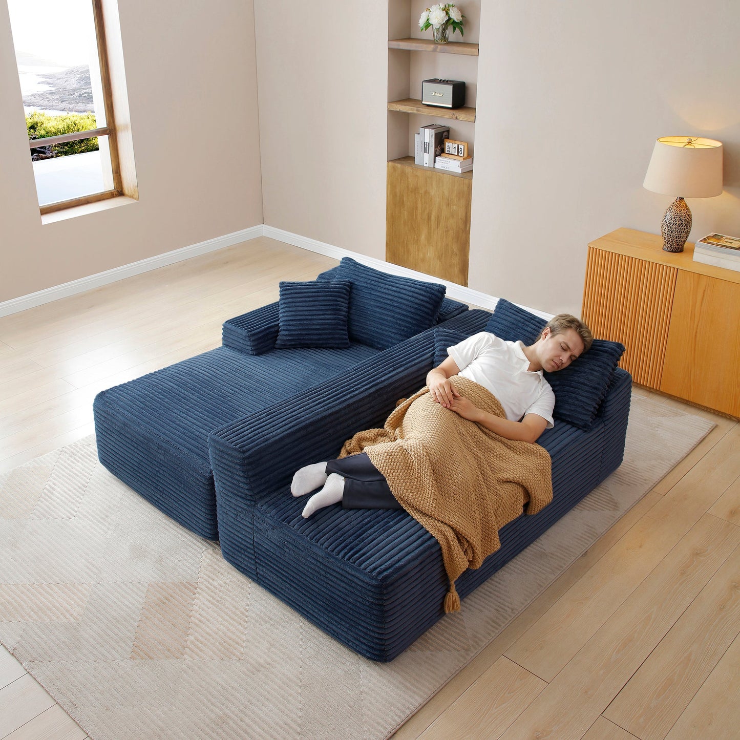 105'' Modular Sectional Sofa with Deep Seat and Chaise