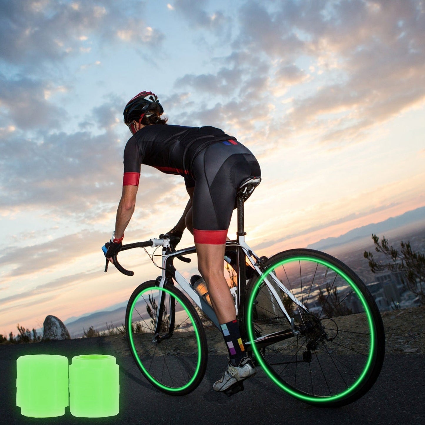 12Pcs Car Tire Valve Stem Caps Luminous Dustproof Stem Tyre Covers for Cars SUVs Truck Motorcycles Bicycles
